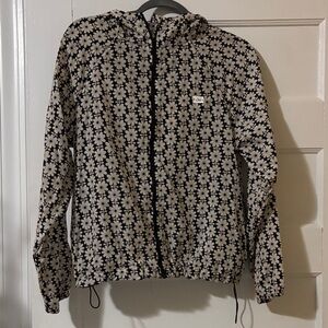 Levi's Black & White Daisy Print Hooded Bomber Jacket